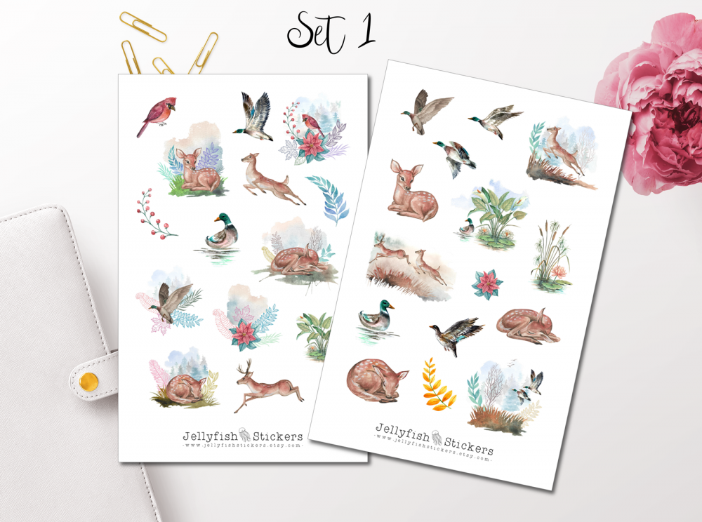 Wald Tiere Sticker Set